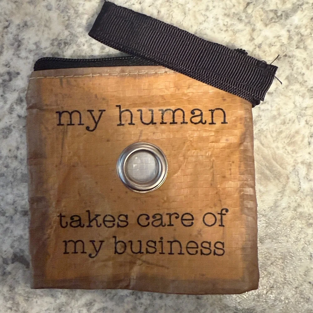Dog Waste Bag Holder with Black Strap
